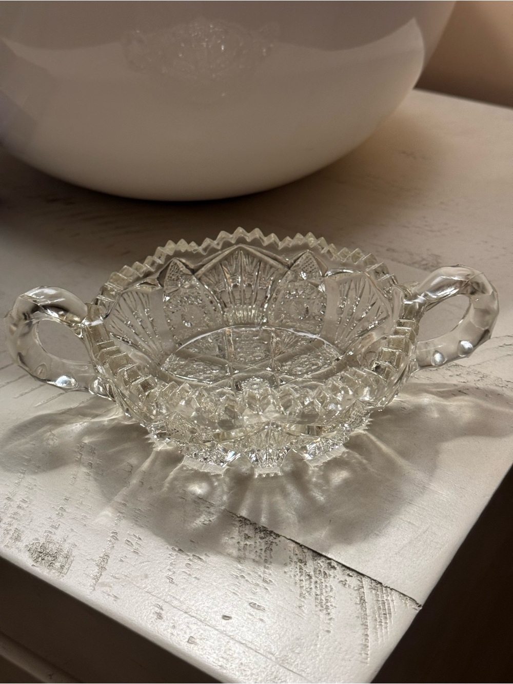 Imperial Glass 1900s Glass Two-Handle candy Bowl - antique